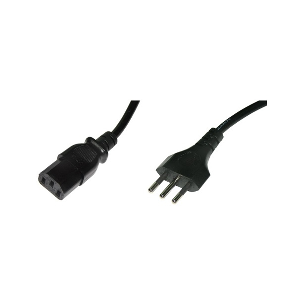ITB MG00700 câble électrique Noir 1,8 m Prise d'alimentation type L Coupleur C13 - Neuf