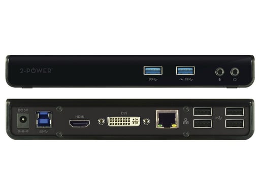 2-Power DOC0110A base para portátil y replicador de puertos Alámbrico USB 3.2 Gen 1 (3.1 Gen 1) Type-B Negro