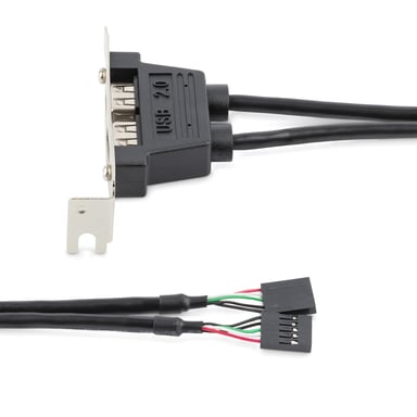 StarTech.com Cabezal Bracket Perfil Bajo de 2 puertos USB 2.0 con conexión a Placa Base 2x IDC5 - Low Profile