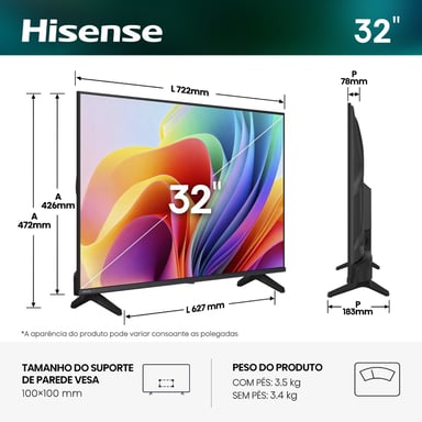 Hisense 32A4S TV 32'' HD SMART TV DOLBY AUDIO