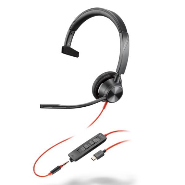 Micro Casque Poly Blackwire 3315 – Filaire, USB-C, Réduction Active du Bruit - vue 3