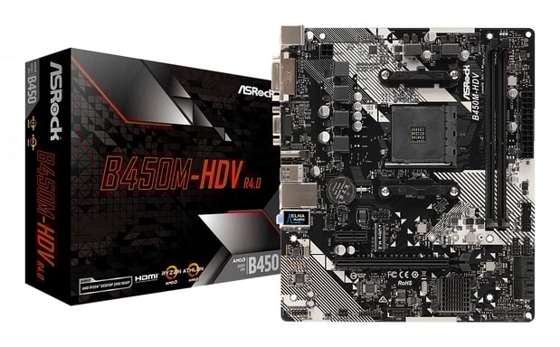 Asrock B450M-HDV R4.0 AMD B450 Emplacement AM4 micro ATX