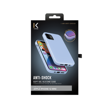 Funda antigolpes de gel de silicona suave para Apple iPhone 12 mini, Azul lila