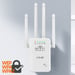 Extendeur Wifi Sans fil Longue Portée 300Mbps 4 Antennes Réglables LinQ Blanc