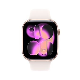 Apple Watch Series 11 GPS 46mm Boitier en Aluminium Or Rose avec Bracelet Sport Rose Tendre - S/M