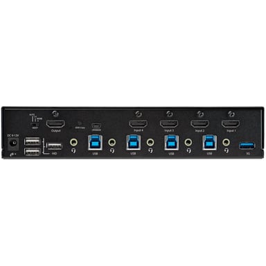 StarTech.com Commutateur KVM HDMI à 4 Ports - Moniteur Unique 4K 60Hz Ultra HDR - Commutateur KVM de Bureau HDMI 2.0 avec Hub USB 3.0 à 2 Ports (5Gbps) et 4x USB 2.0 HID, Audio - TAA