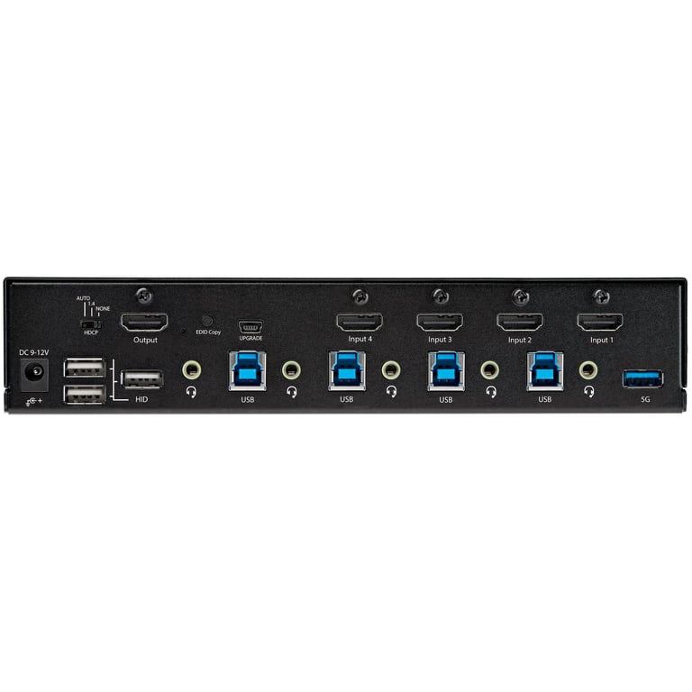 StarTech.com Commutateur KVM HDMI à 4 Ports 1 Moniteur 4K 60Hz Ultra HDR KVM de Bureau HDMI 2.0 avec Hub USB 3.0 à 2 Ports 5Gbps et 4x USB 2.0 HID Audio TAA SV431HU34K6 Commutateur... - vue 3