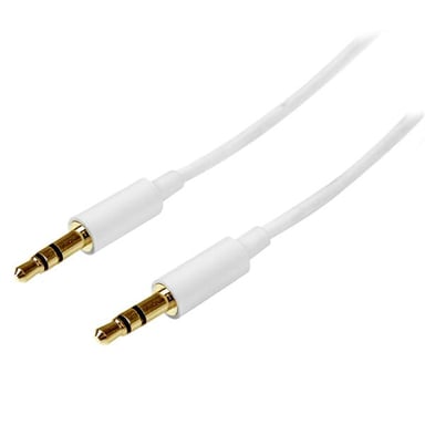 StarTech.com Cable de 2 metros Delgado de Audio Estéreo Mini Jack de 3,5mm - Blanco - Macho a Macho