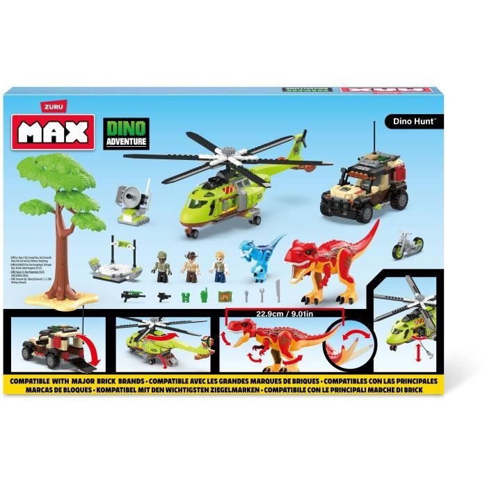 Set de Construction ZURU Dino Adventure Dino Hunt 592 pièces Aventure préhistorique avec dinosaures et véhicules - vue 4