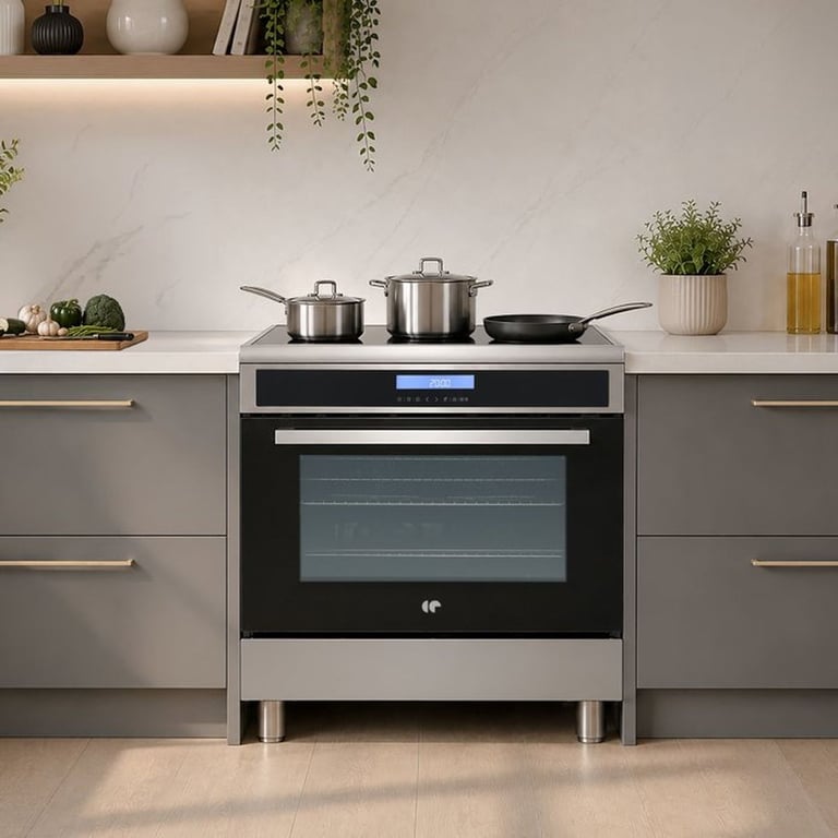 Cuisinière à induction CONTINENTAL EDISON CECPI9060IXD 5 foyers 90 cm - vue 3