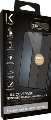 Protezione dello schermo in vetro temperato (100% di copertura della superficie) per Apple iPhone XS Max/11 Pro Max, nero