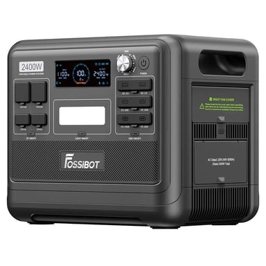 FOSSiBOT F2400 Centrale elettrica portatile, batteria LiFePO4 da 2048 Wh, generatore solare da 2400 W, 16 porte di uscita