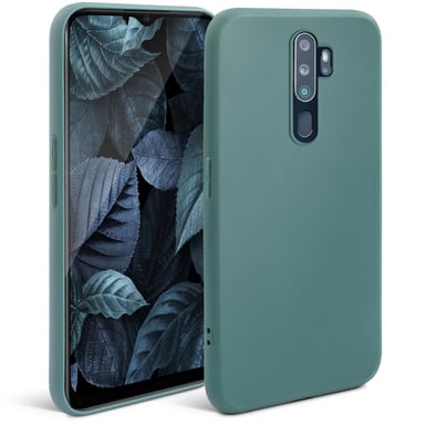 Moozy Minimalist Series Coque en silicone pour Oppo A9 2020, bleu gris – Finition mate fine et souple en TPU