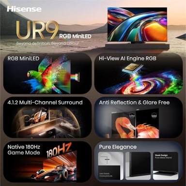 TV 75UR9S 75'' (2026) 4K Smart TV RGB Mini-LED 180 Hz VRR VIDAA Alexa Dolby Atmos Gris