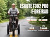 Tricycle cargo électrique ESKUTE T302 Pro, batterie 48 V 20,8 Ah, avec dossier de siège arrière et paniers avant/arrière - blanc