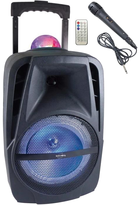 INOVALLEY KA116BOWL - Enceinte lumineuse Bluetooth 450W - Fonction Karaoké - Boule kaléidoscope LED 