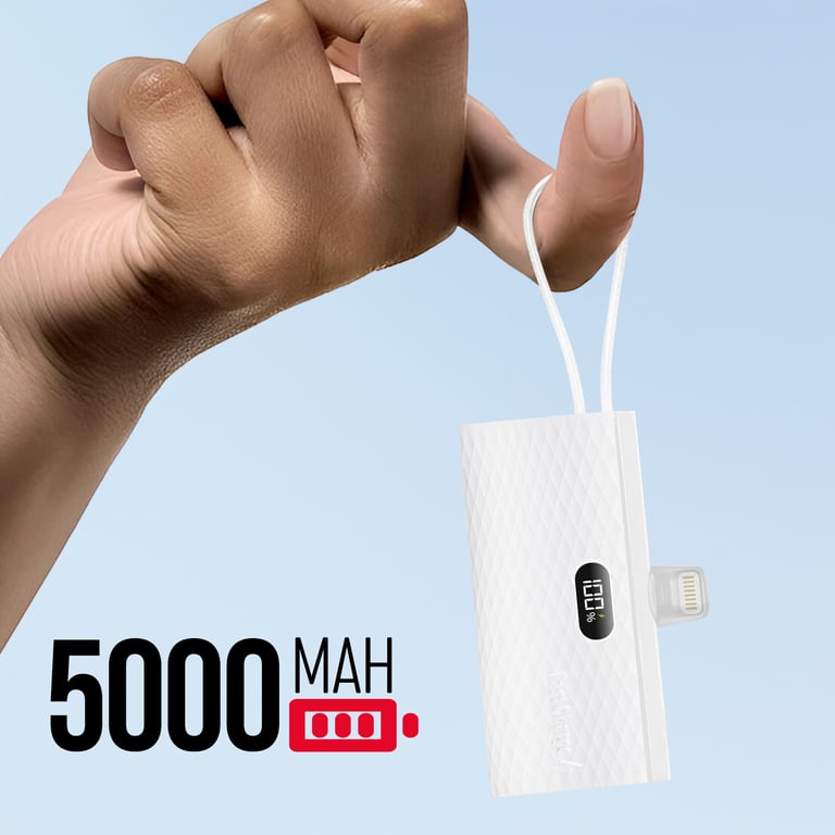 Chargeur Externe 5000mAh Connecteurs iPhone Lightning et USB C Neuf - vue 6