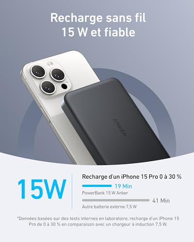 Batterie Externe ANKER MagGo 10 000 mAh Chargeur Rapide Qi2 Compatible MagSafe - vue 5