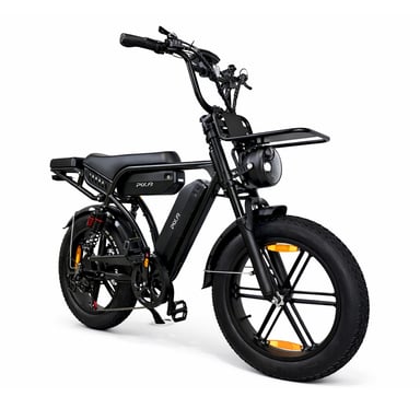 Bicicleta eléctrica PIXAR M9 con suspensión completa y doble batería de 48 V y 35 Ah - negra