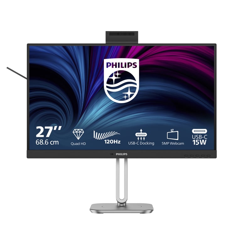 Écran PC Philips 27B2U4601H 27 Quad HD 120Hz IPS USB C Webcam Haut parleurs - vue 1