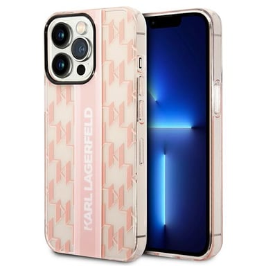 Karl Lagerfeld Étui pour iPhone 14 Pro 6.1'' rose Mon Vertical Stripe