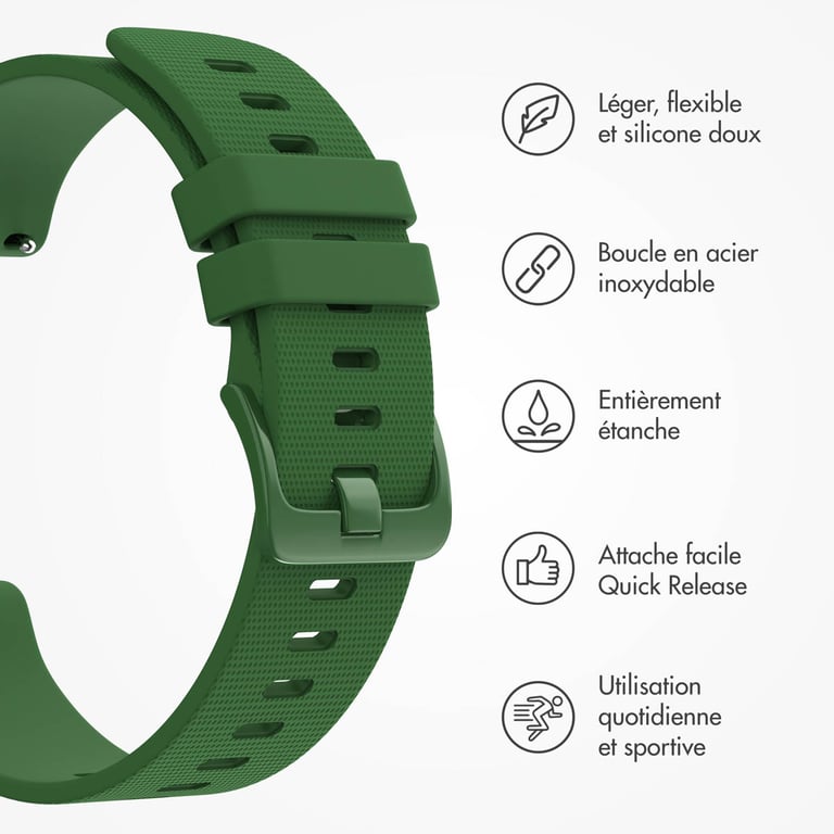 imoshion Bracelet sport en silicone avec boucle Connexion universelle 22 mm Neuf - vue 2