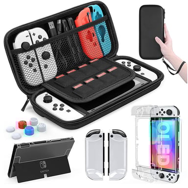 Funda compatible con Nintendo Switch OLED con accesorios
