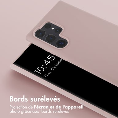 Selencia Coque silicone avec cordon amovible pour Samsung Galaxy S24 Ultra - Sand Pink