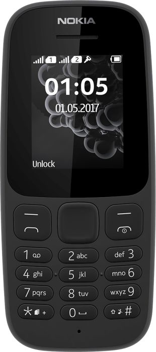 Nokia 105 4,57 cm (1.8 ) 73 g Noir Téléphone d'entrée de gamme - Neuf