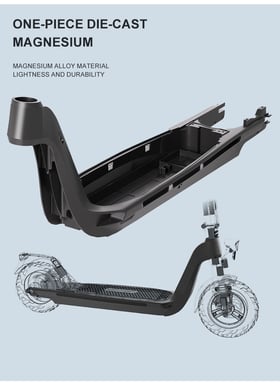 Patinete eléctrico para adultos con potente motor de 500 W, scooter eléctrico de cercanías, hasta 25 km/h, alcance de 40 km, freno de disco delantero y trasero y neumáticos de aire de 10 pulgadas