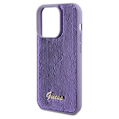 Étui Guess Sequin Script Metal pour iPhone 14 Pro Max violet