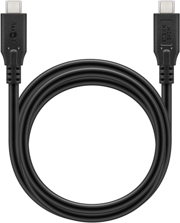 Goobay 74186 câble USB USB4 Gen 2x2 0,5 m USB C Noir - Neuf