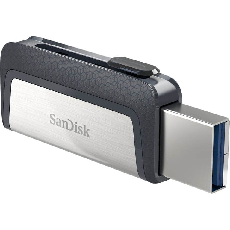 SanDisk Ultra Dual Drive USB Type-C lecteur USB flash 64 Go USB Type-A / USB Type-C 3.2 Gen 1 (3.1 Gen 1) Noir, Argent - Neuf