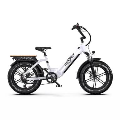 Bicicleta Eléctrico ONESPORT OT08 | Velocidad Máx 25 km/h | Autonomía 80 km | Motor 500W | Batería 48V 18Ah | Neumáticos de 20 Pulgadas | Blanco