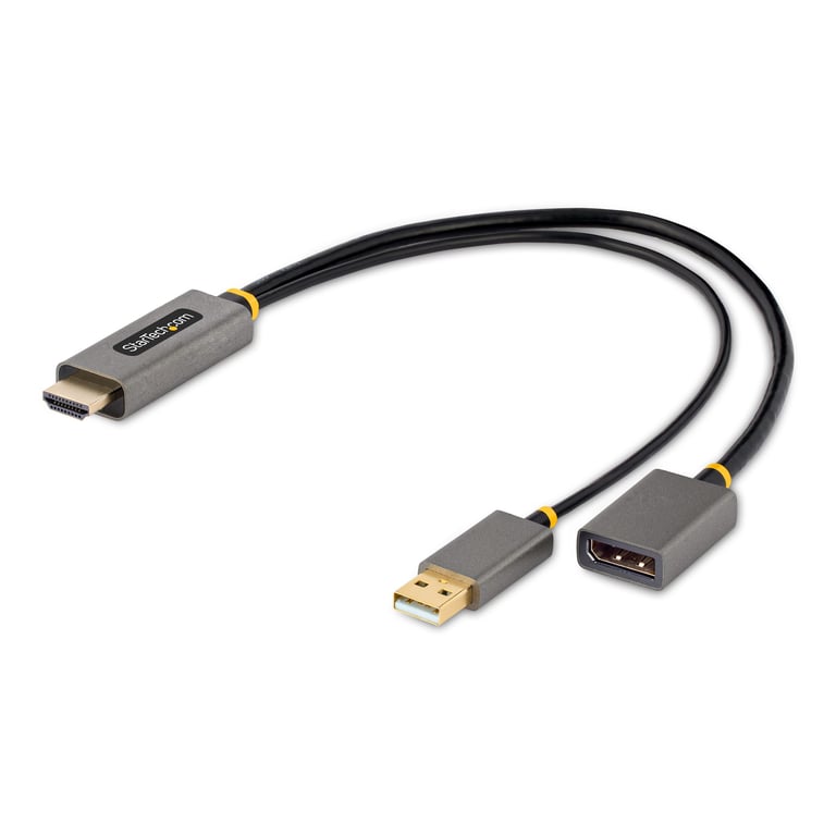 StarTech.com Adaptateur HDMI vers DisplayPort Adaptateur HDMI vers DisplayPort de 30cm Câble HDMI vers Displayport Alimentation par Bus Adaptateur HDMI 2.0 à DP 1.2 HDR Convertisseur HDMI Displayport Neuf