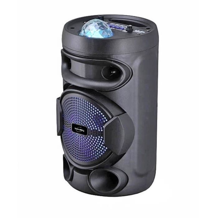 INOVALLEY KA02 BOWL- Enceinte lumineuse Bluetooth 400W - Fonction Karaoké -  Boule kaléidoscope LED multicolore - Port USB, Micro-SD - Inovalley