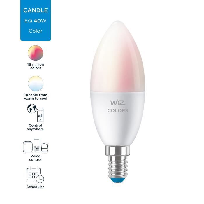 WiZ Ampoule connectée couleur Flamme E14 40W