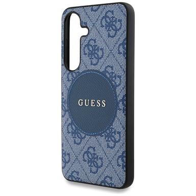 Funda Guess 4G Round Patch Classic Logo MagSafe para Samsung Galaxy S25+ azul