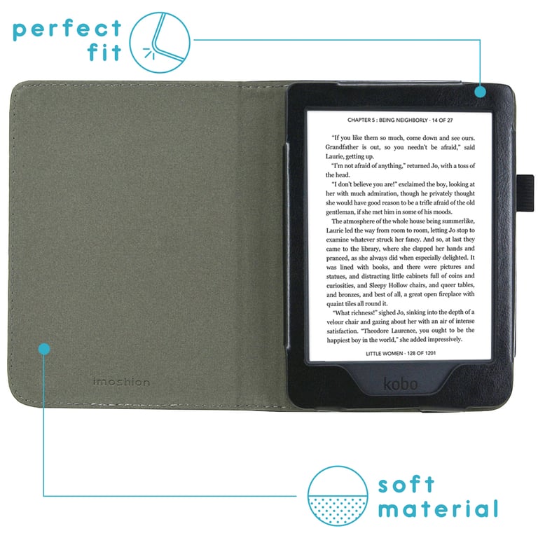 imoshion Étui de liseuse portefeuille en cuir végan pour Kobo Nia Neuf - vue 5