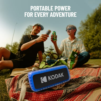 Altavoz Bluetooth Kodak - Resistente al agua IPX6, Potente sonido de 8W, Iluminación RGB, Batería de 5h de duración, Conexión Bluetooth V5.0 - Azul
