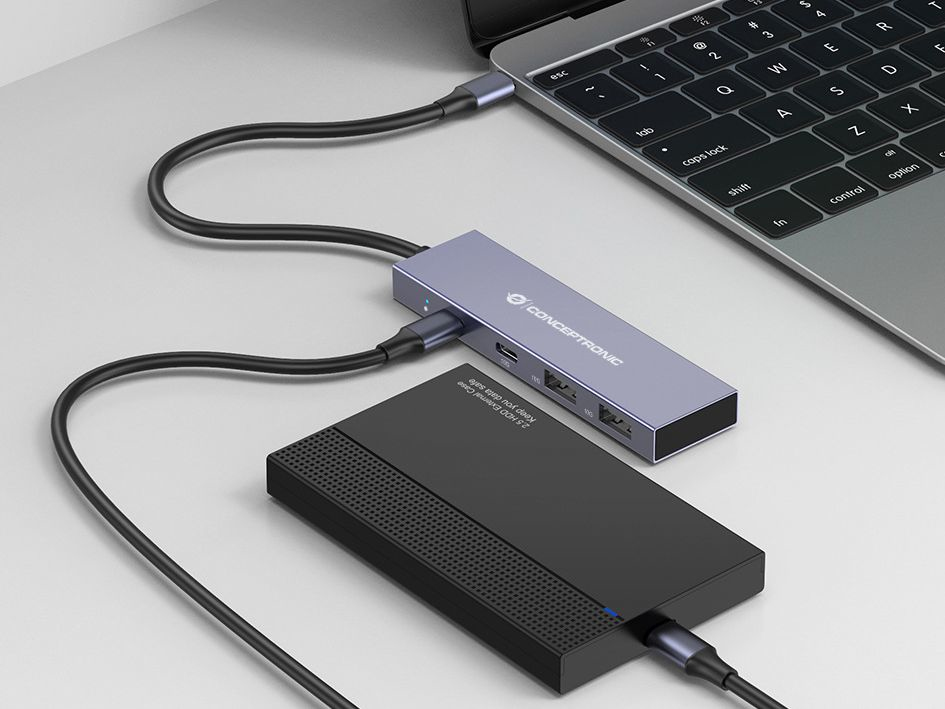 Conceptronic Hub USB C 4 ports - vue 3