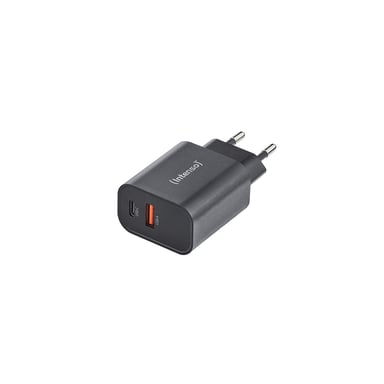 Intenso Adaptateur secteur W30AC, 30 W, ports USB-A et USB-C, noir