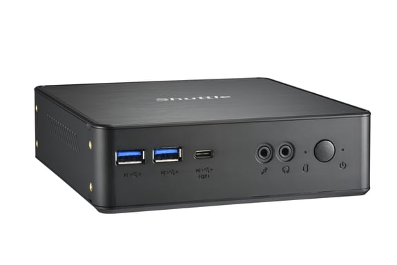 Shuttle XPC Nano PC NC40U, Intel Celeron 7305U, 1x HDMI, 1x DP,1xUSB-C/DP, 6x USB3.2, 1x 2.5'' bay, 2x M.2, 1x LAN, RAID, fonctionnement permanent 24/7, attaches VESA