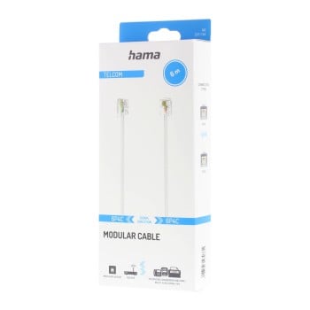 Hama 00201134 cavo telefonico 6 m Bianco