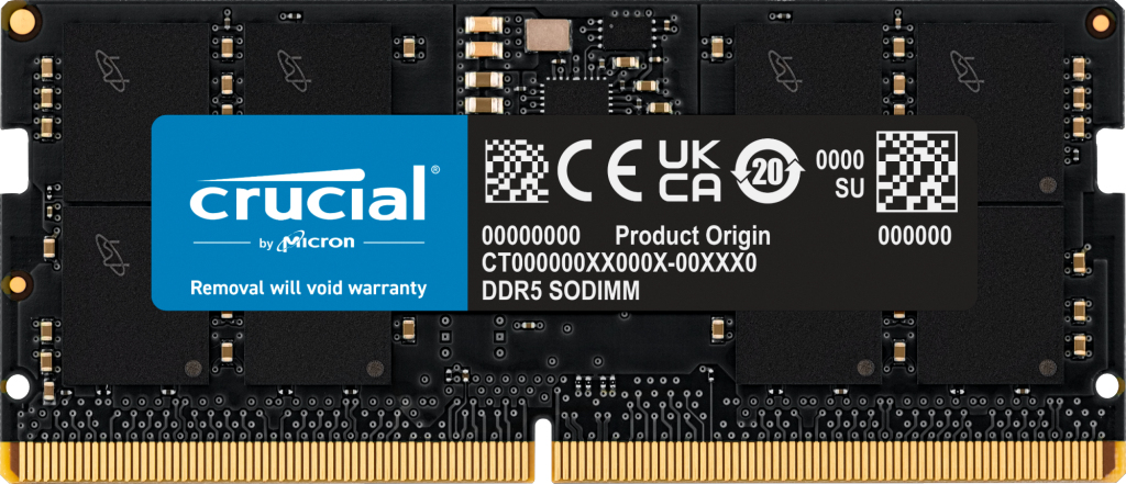 Crucial SORAM D5 5600 24GB CL46 24 GB module de mémoire 24 Go 1 x 24 Go DDR5 5600 MHz ECC Neuf