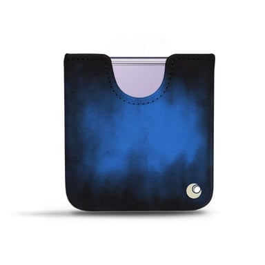 Pochette cuir Samsung Galaxy Z Flip4 -  - Bleu - Cuir patine
