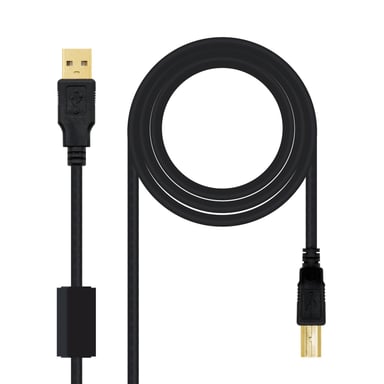 Nanocable 10.01.1202 cable USB USB 2.0 2 m USB A USB B Negro