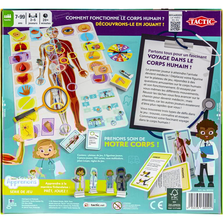 Jeu de société éducatif Tactic Apprenons le corps humain 7+ Anatomie coloré jaune Neuf - vue 2