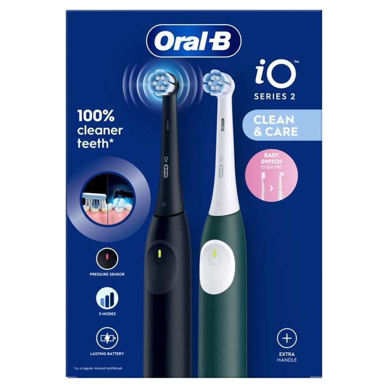 Oral-B iO Series 2 Adulte Brosse à dents vibrante Noir, Vert - Neuf