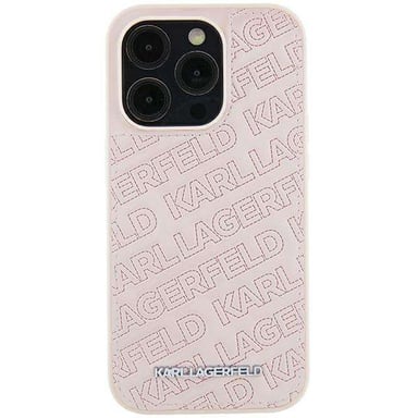 Custodia Karl Lagerfeld per iPhone 15 6.1'' rosa Custodia rigida con motivo K trapuntato
